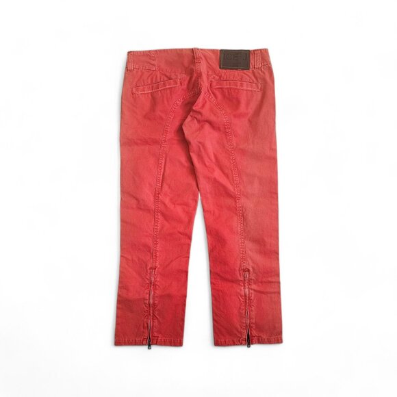 Ice Iceberg Dragon Print Ankle Capri Fitted Jeans Red 29 - Picture 2 of 10